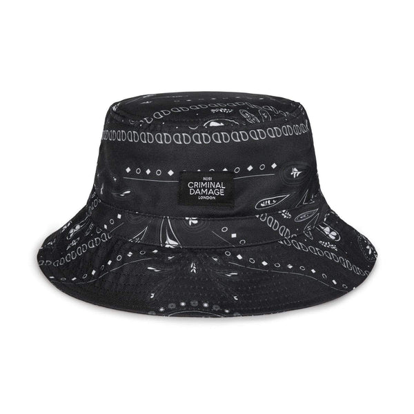 Criminal Damage Store OS Bandana Bucket Hat - Black