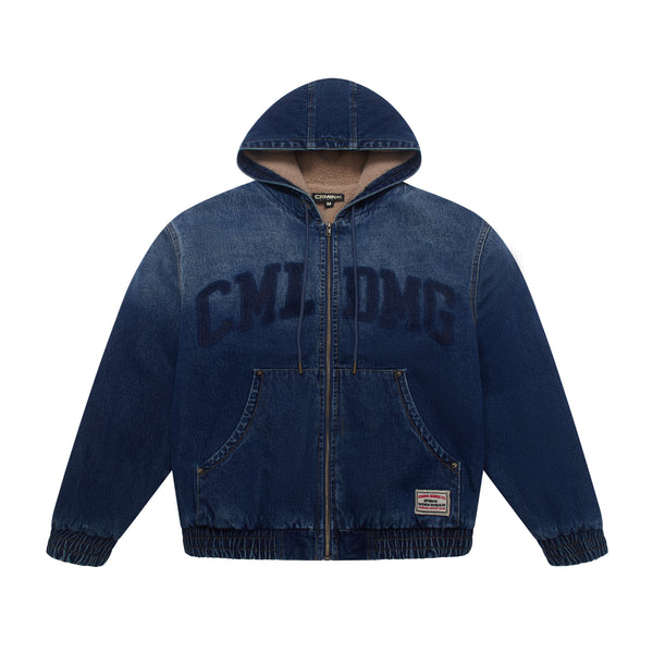 DAVIES DENIM SHERPA HOODED JACKET