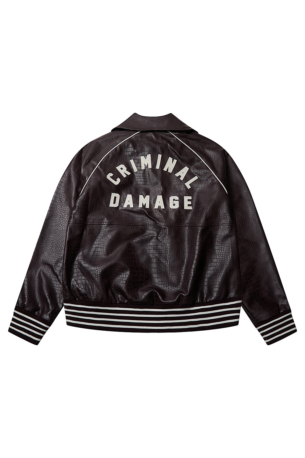 CROC LEATHER PU TRACK TOP