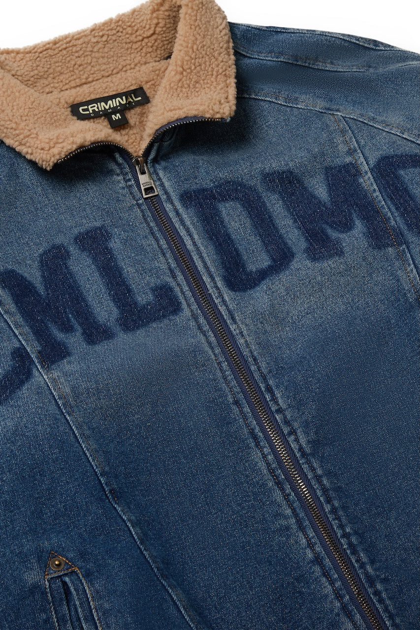 LOGO STENCIL DENIM JACKET