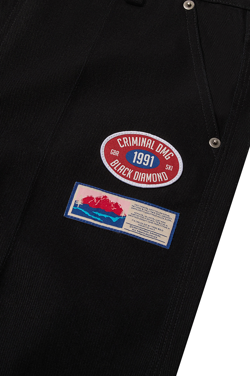 Criminal Damage Twill Chore Pants in black, photo 5