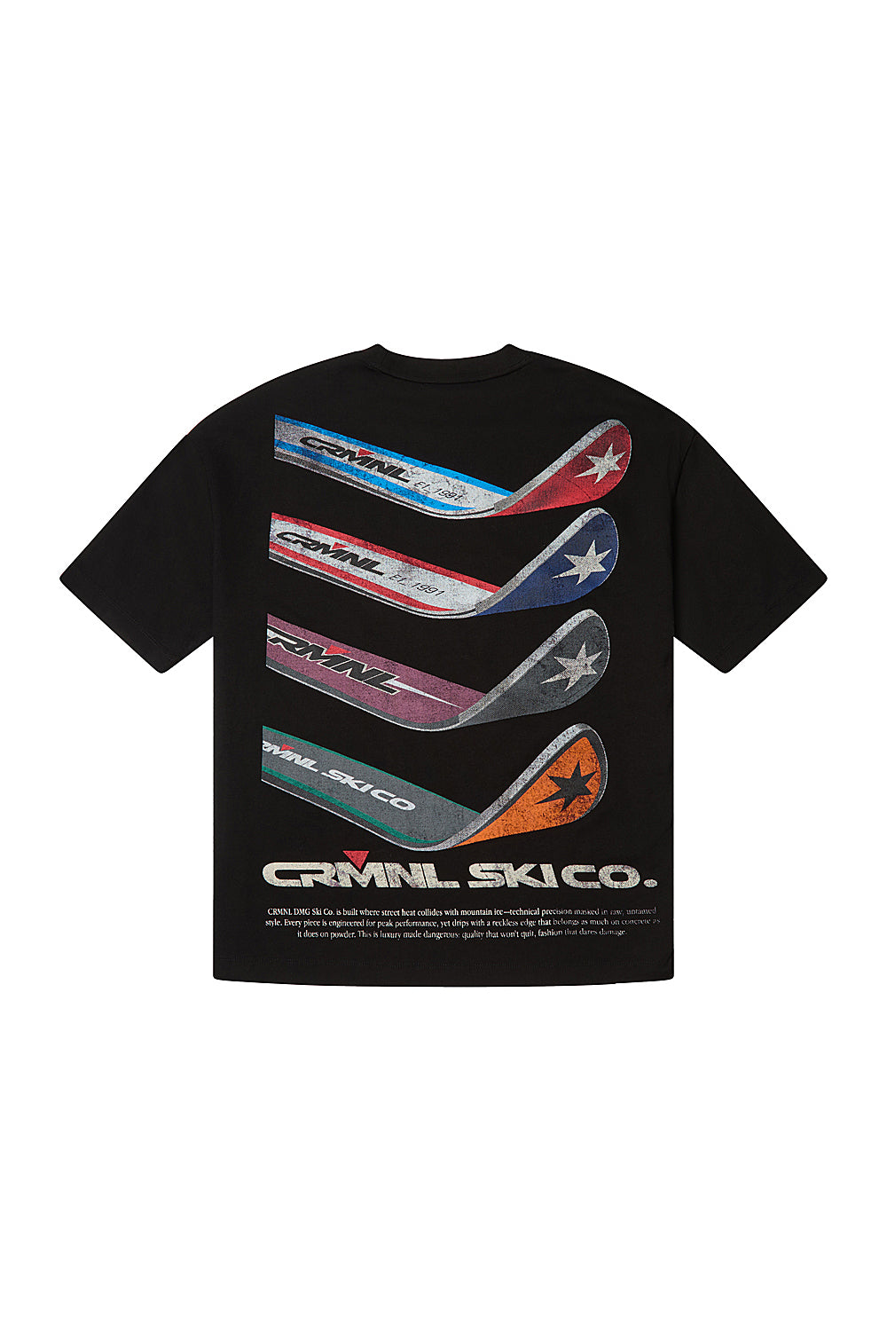 Criminal Damage Criminal Ski T-Shirt in black, photo 6