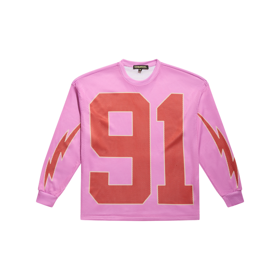 91 MESH LONG SLEEVE VARSITY TOP