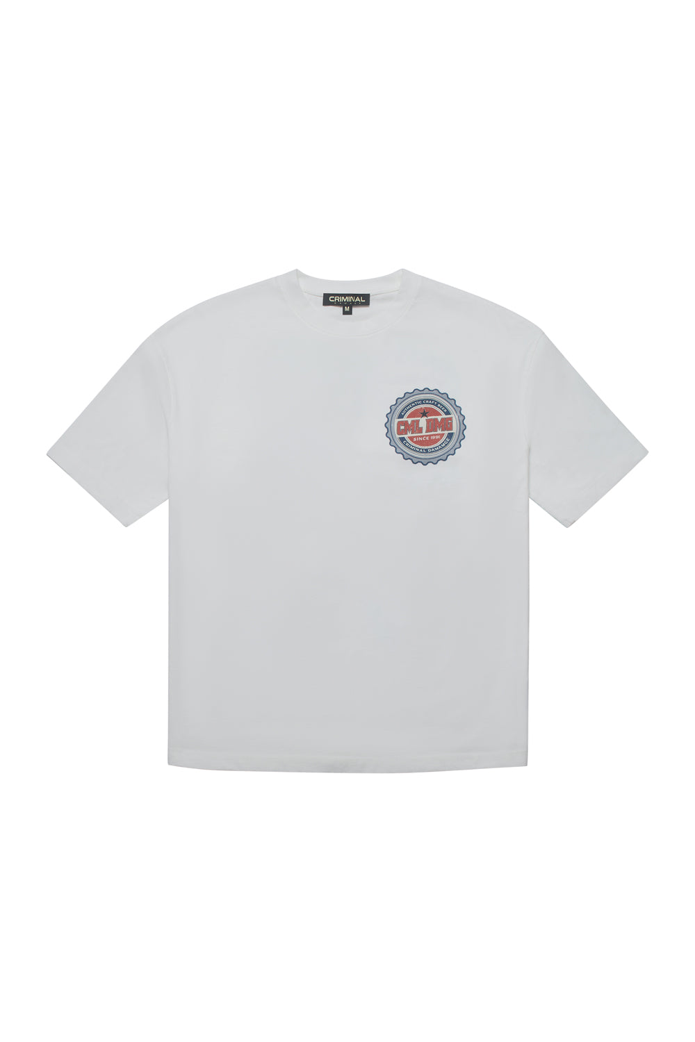 Criminal Damage t-shirt on white background