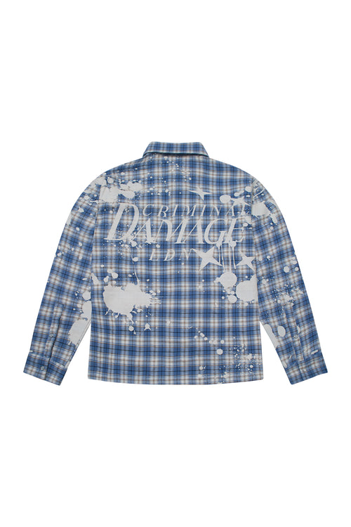 Plaid Criminal Damage shirt on white background