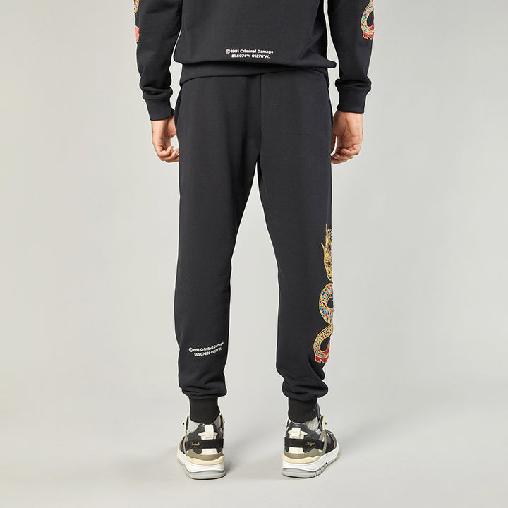 GOLD DRAGON EMBROIDERY JOGGERS - OFF WHITE – Criminal Damage Store