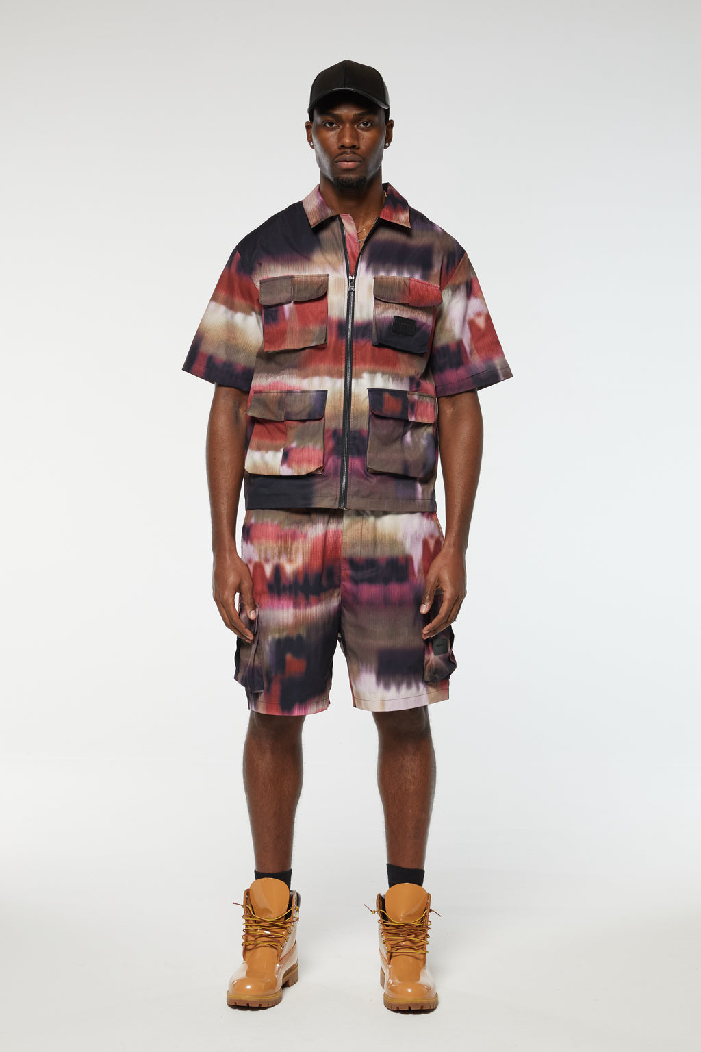 PHOTO PRINT  ZIP SHORTS