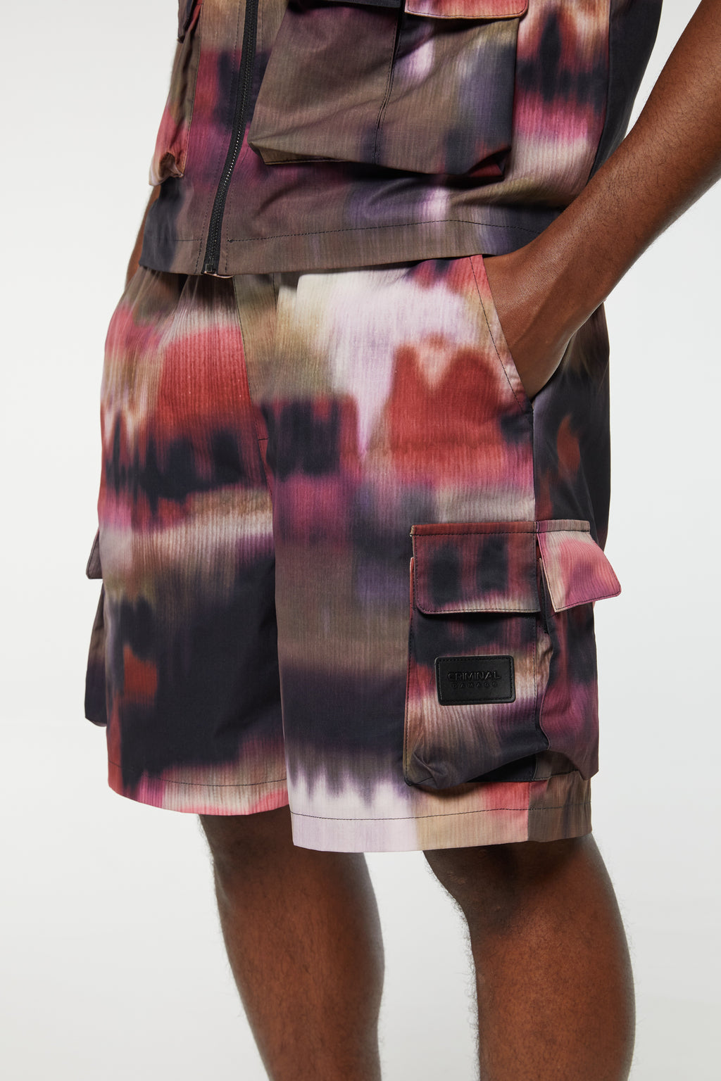 PHOTO PRINT  ZIP SHORTS