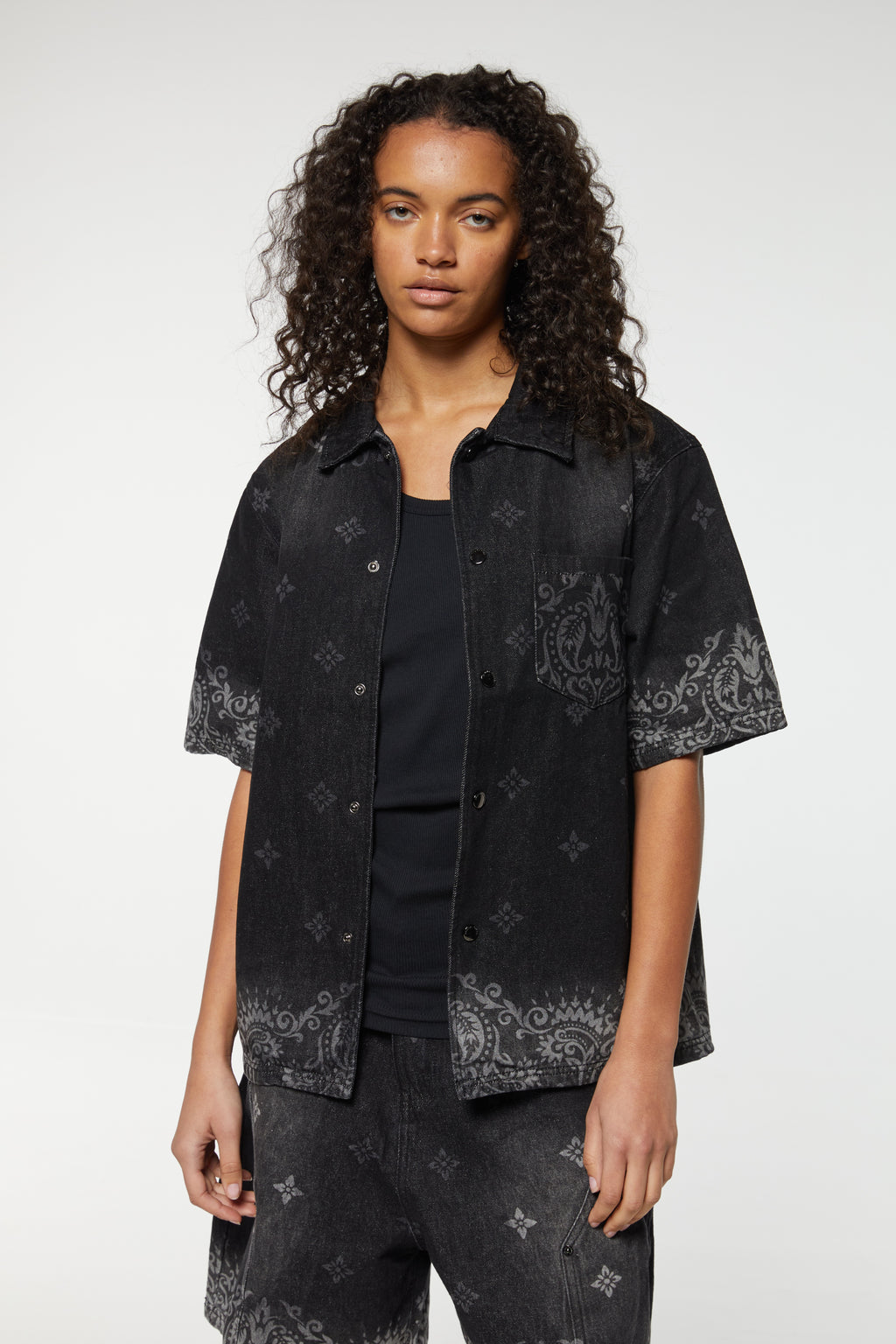LASER PRINT DENIM SHIRT