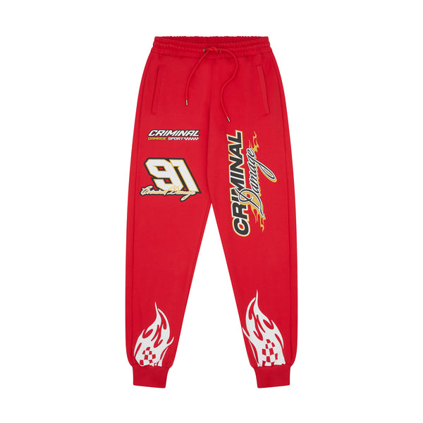 RACER BADGE JOGGER - RED