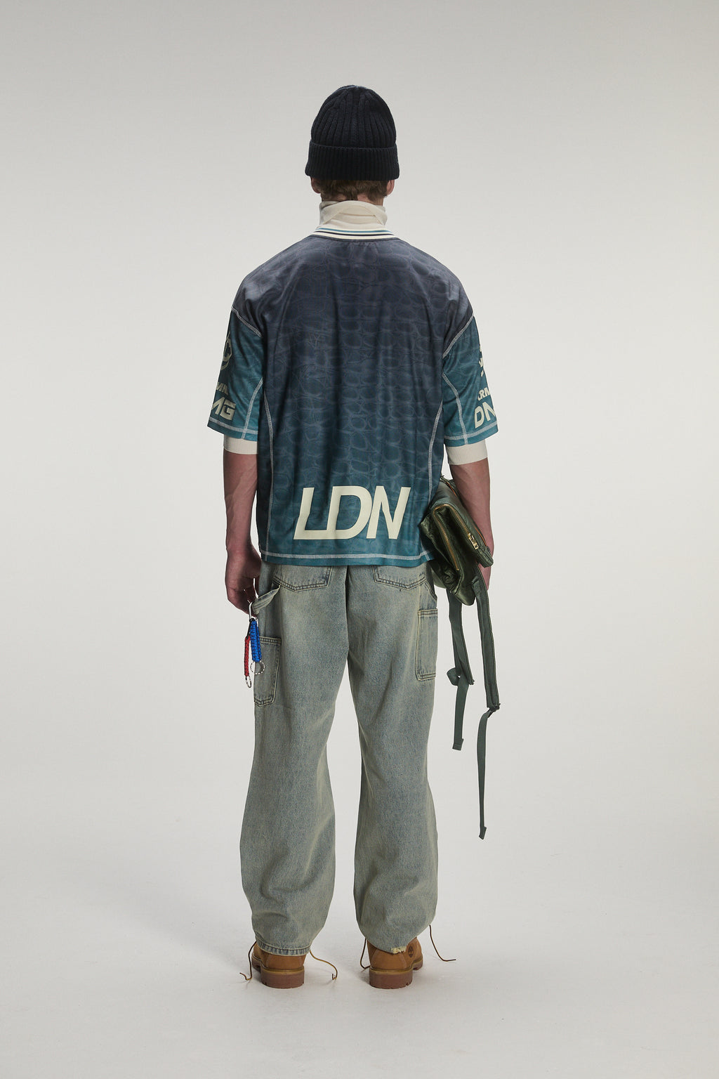 Criminal Damage AOP Gradient Croc Top in green and grey, photo 4