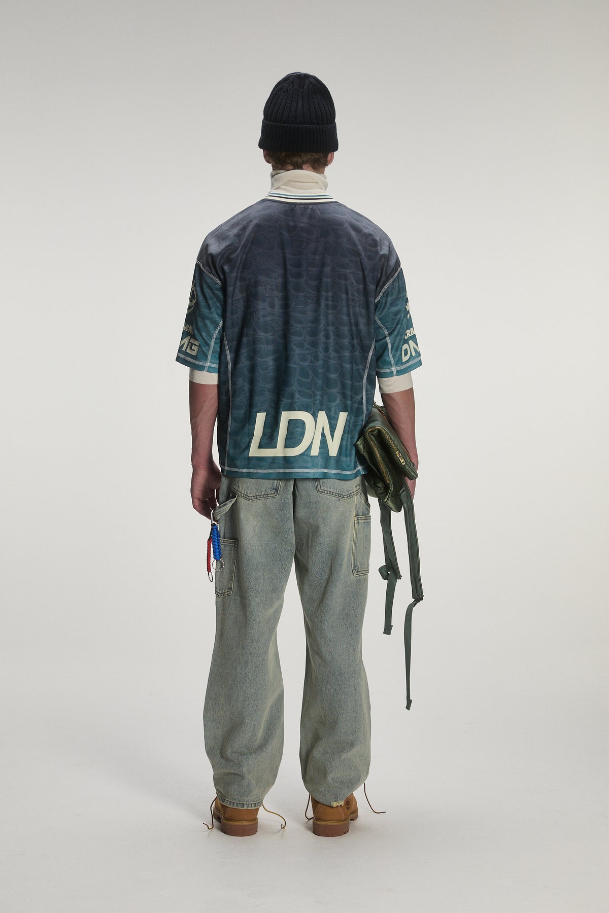 Criminal Damage AOP Gradient Croc Top in green and grey, photo 4