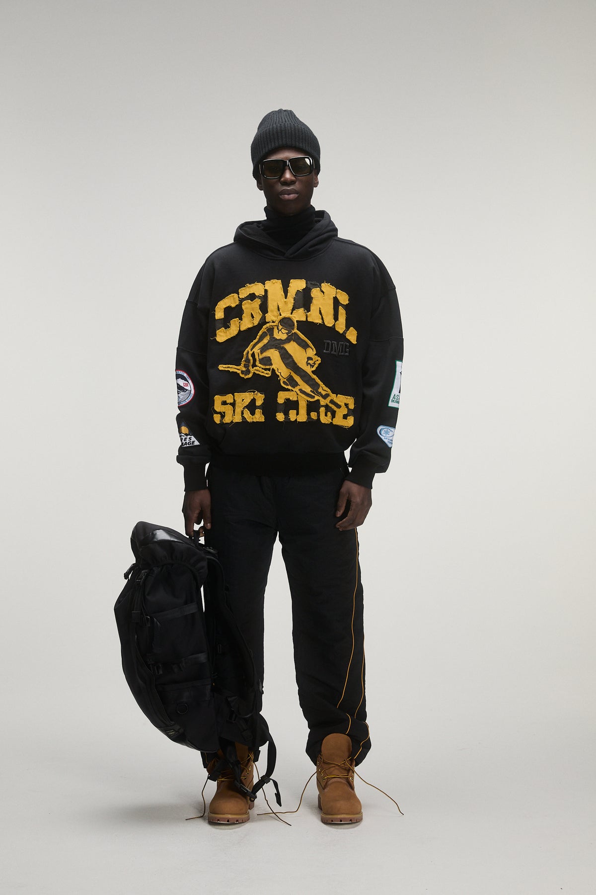 Criminal Damage Ski Club Hoodie in black, photo 2