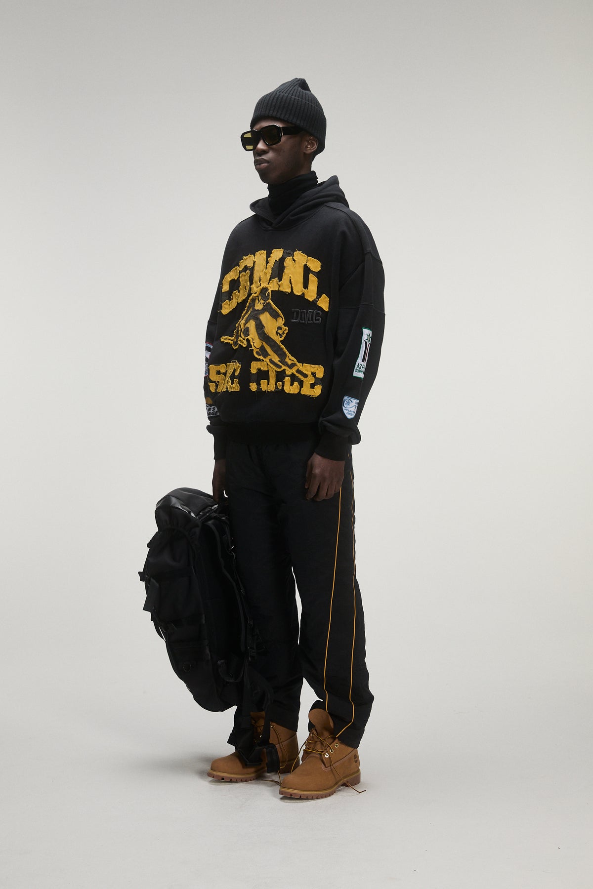 Criminal Damage Ski Club Hoodie in black, photo 3