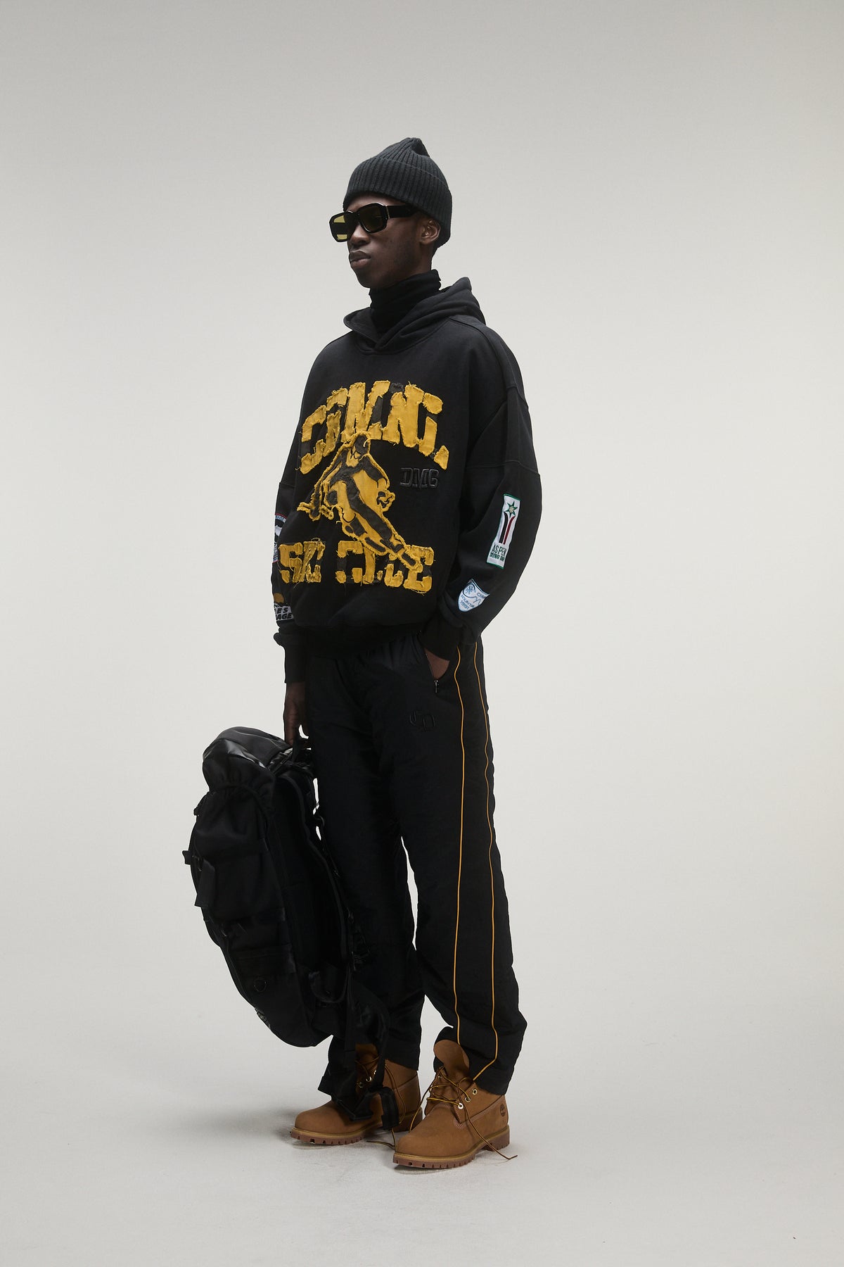 Criminal Damage Ski Club Hoodie in black, photo 4