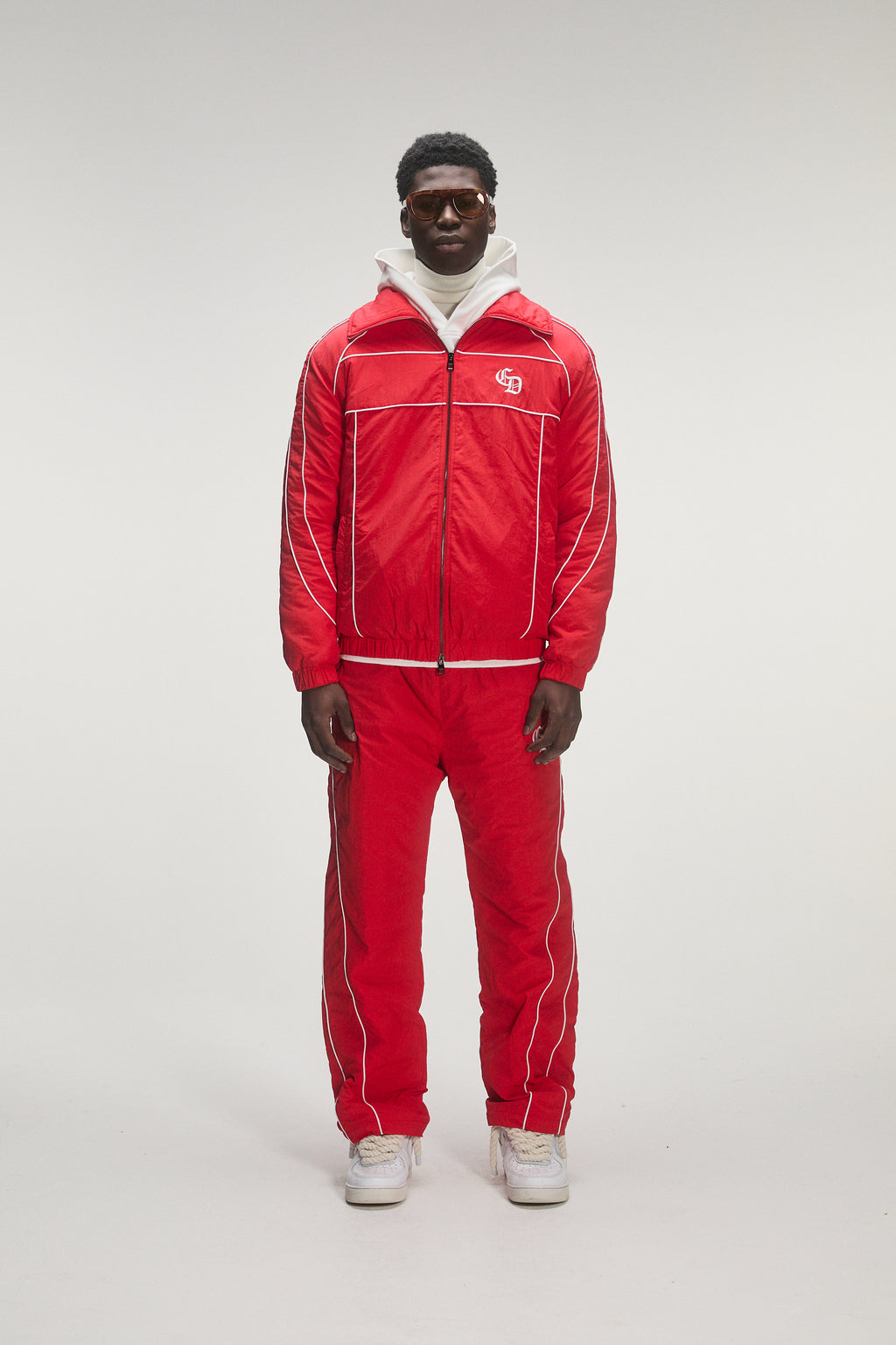 Criminal Damage Ash Nylon Tracksuit in red, photo 2