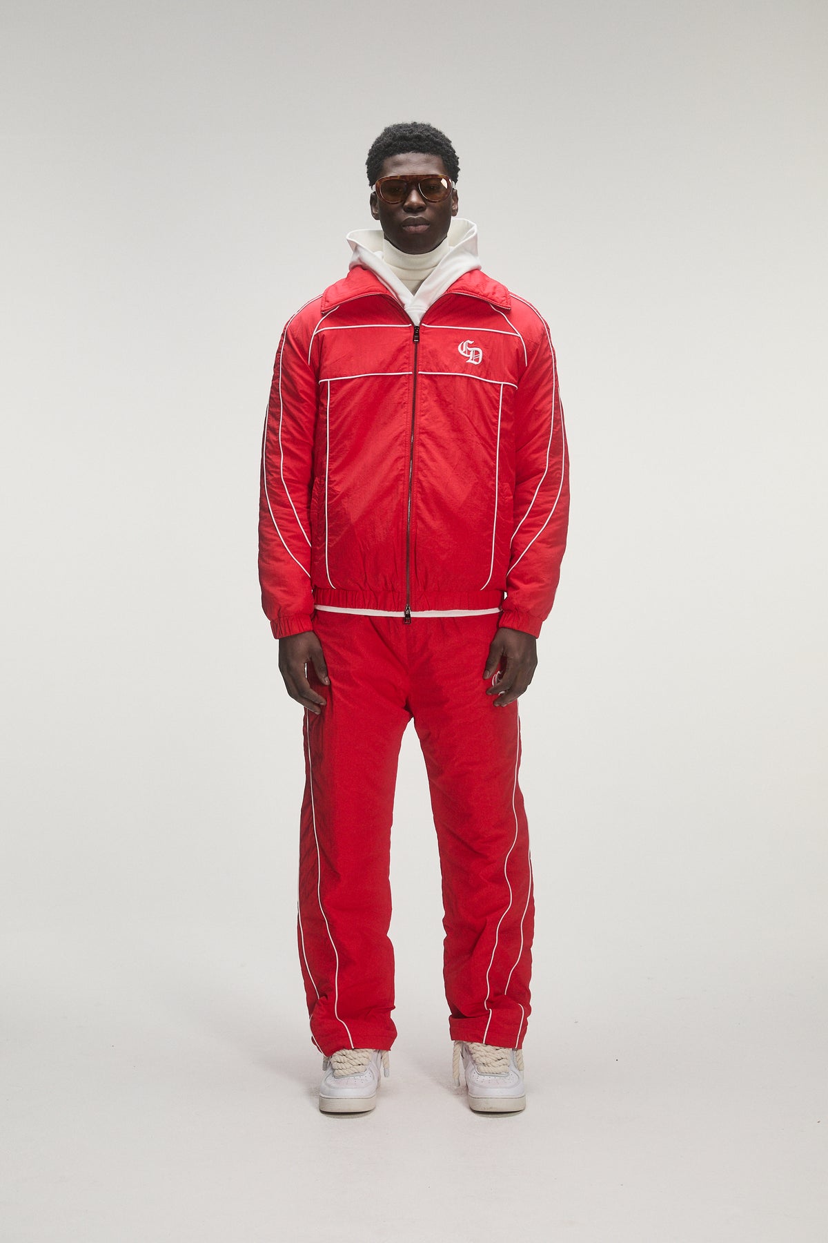 Criminal Damage Ash Nylon Tracksuit in red, photo 2
