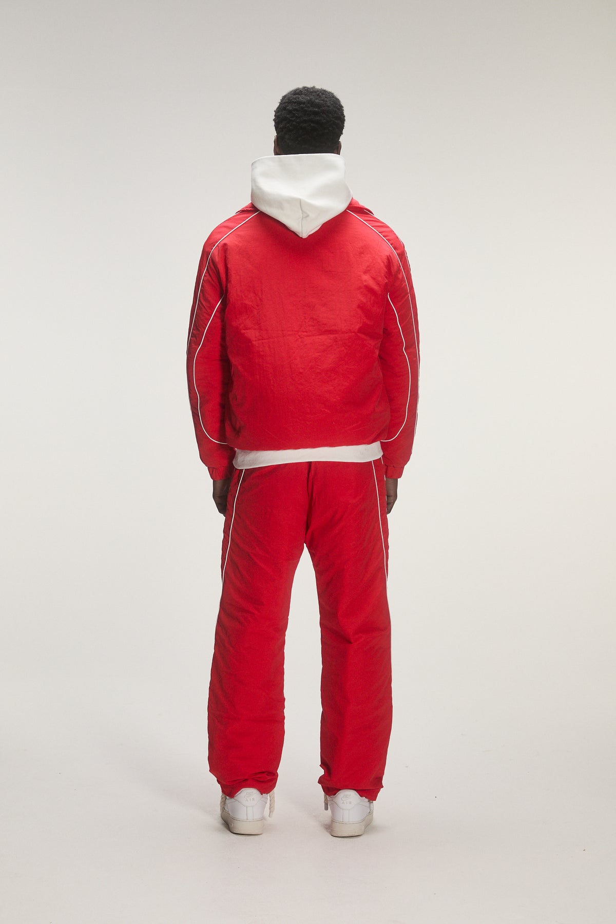 Criminal Damage Ash Nylon Tracksuit in red, photo 4