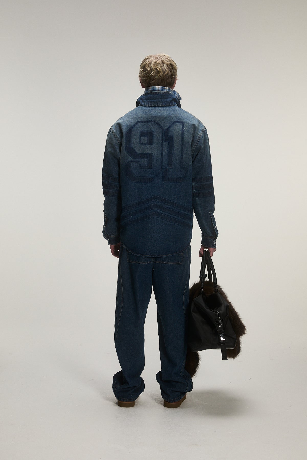Criminal Damage Hockey Stencil Logo Shirt in mid blue, photo 4