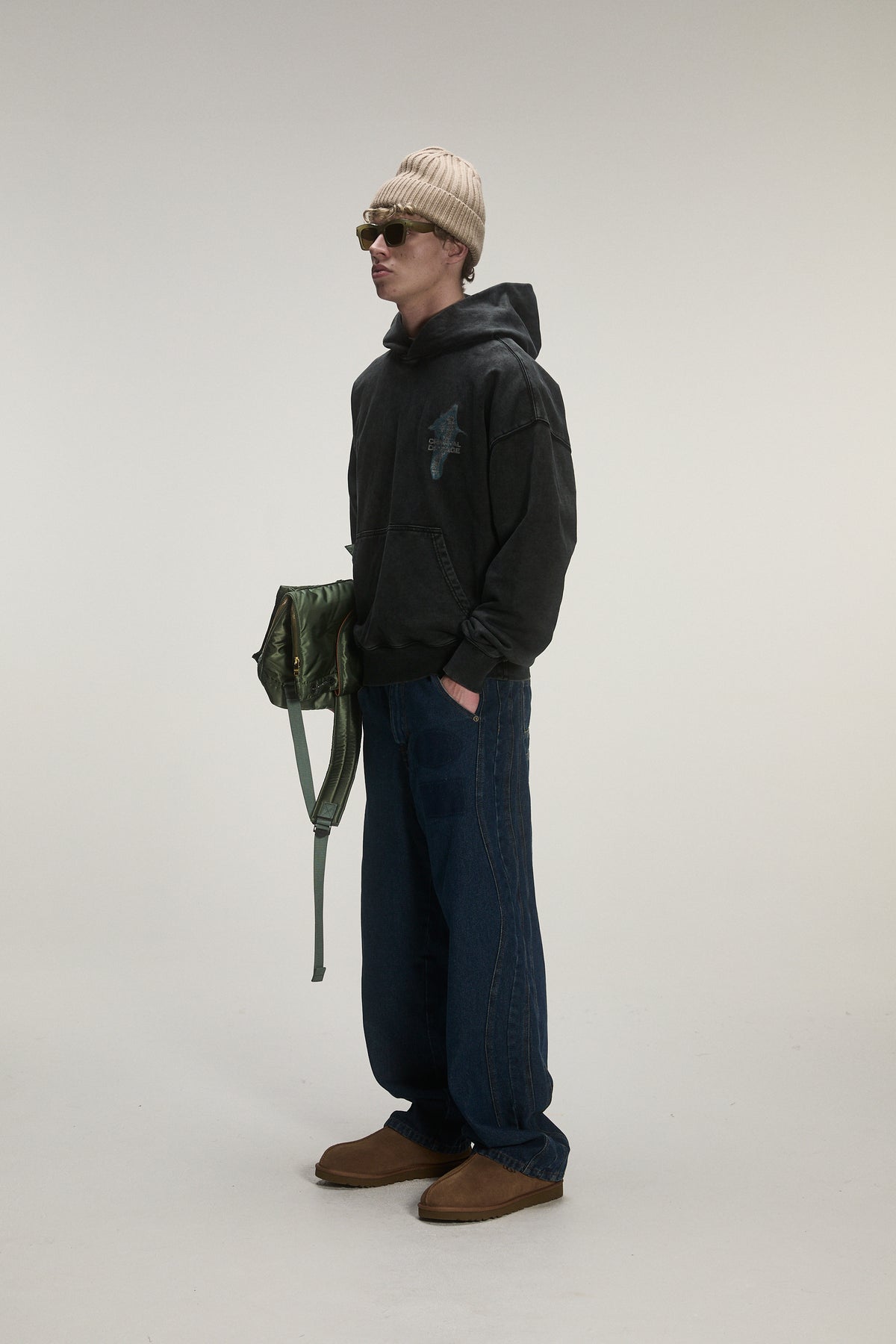Criminal Damage Sky Escape Hoodie in black, photo 3