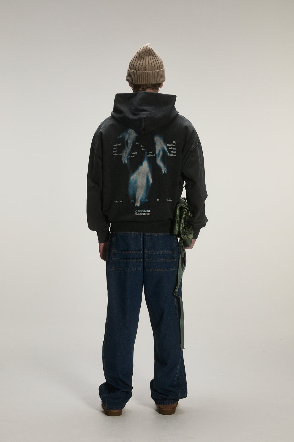 Criminal Damage Sky Escape Hoodie in black, photo 4