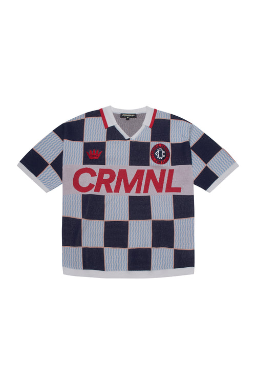 Criminal Damage football jersey on white background
