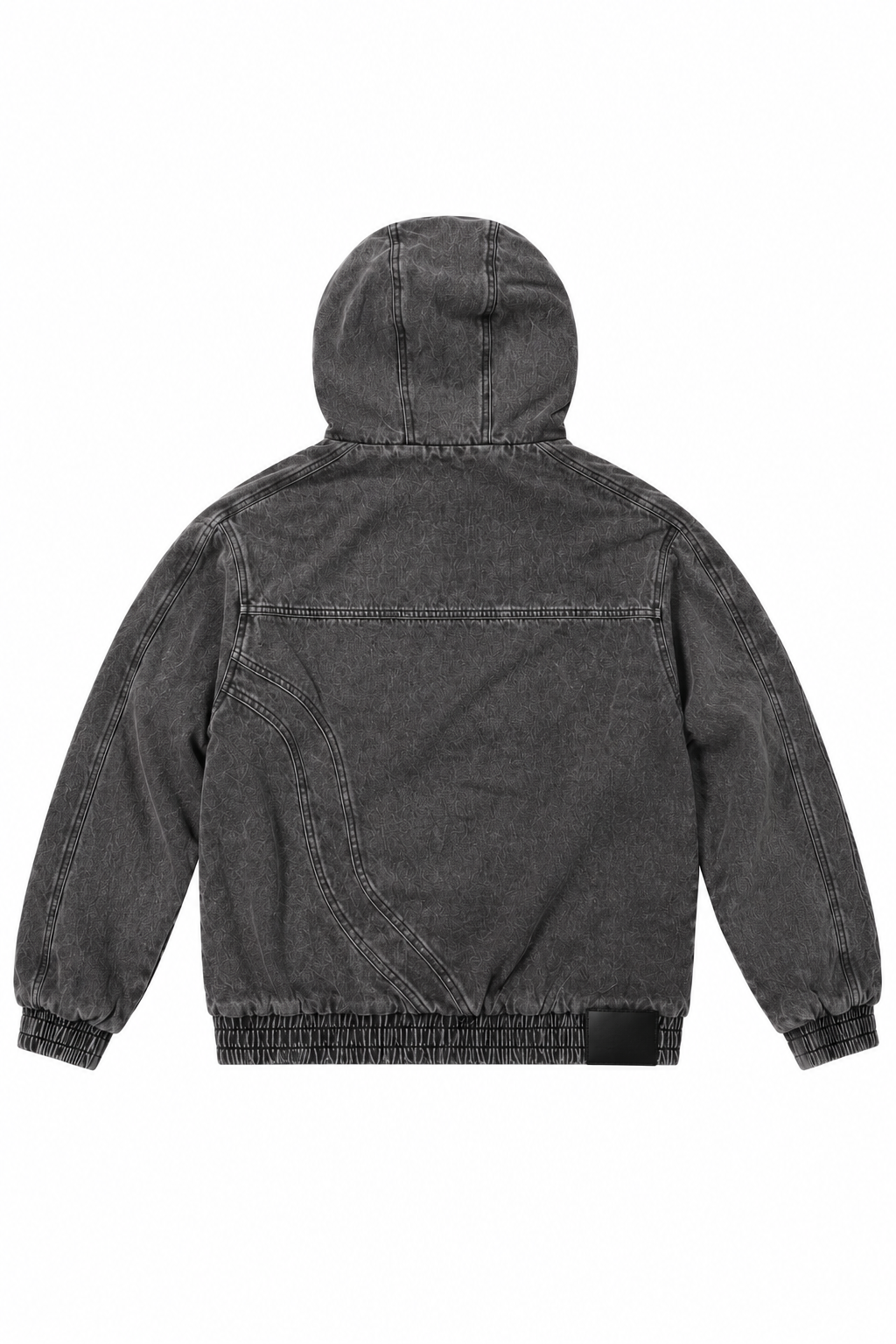 Criminal Damage Wavy Seam Denim Hoodie in black, photo 2