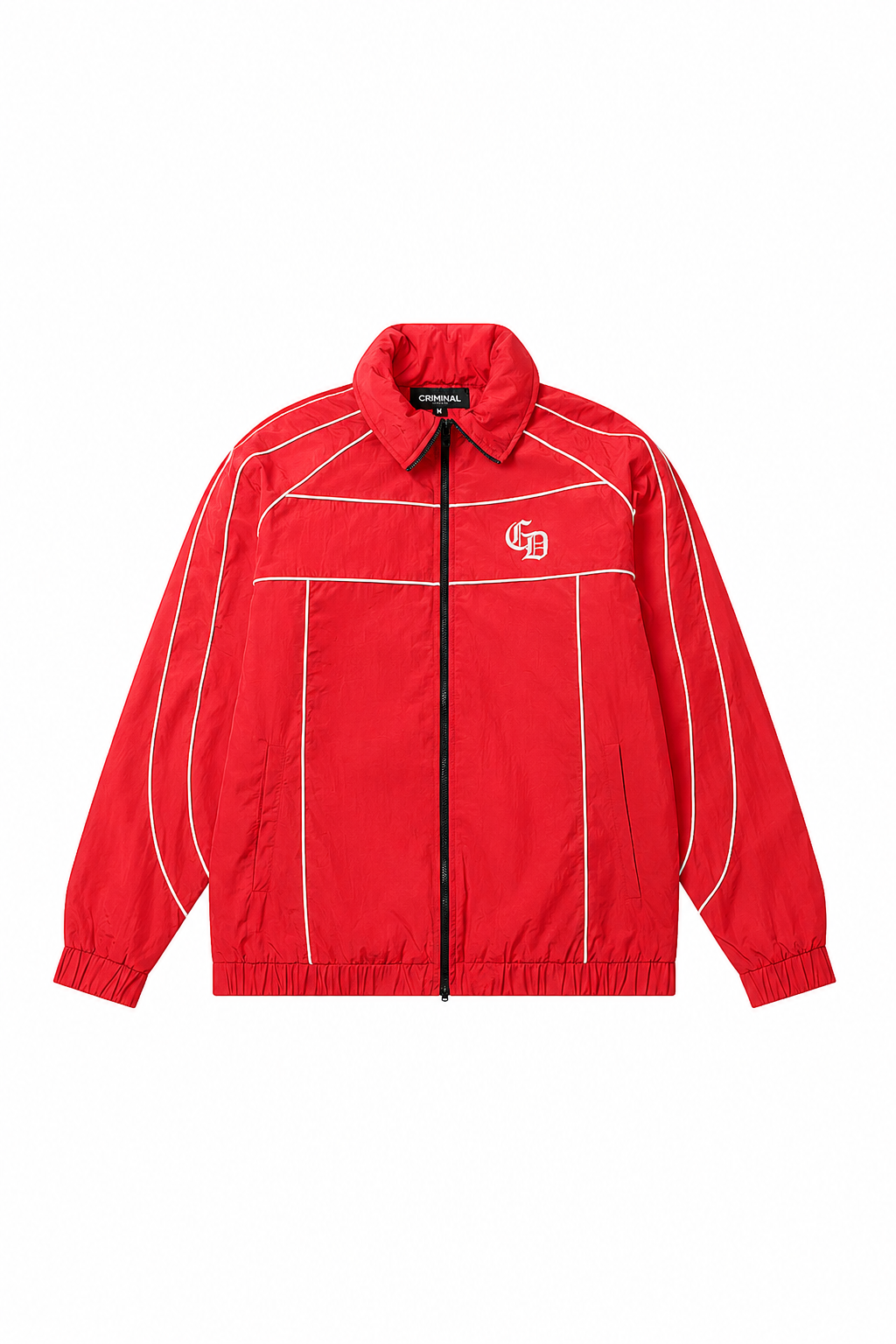 Criminal Damage Ash Nylon Track Top in red, photo 1