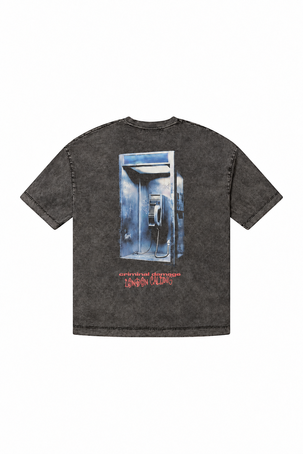 Criminal Damage London's Calling T-Shirt in washed grey