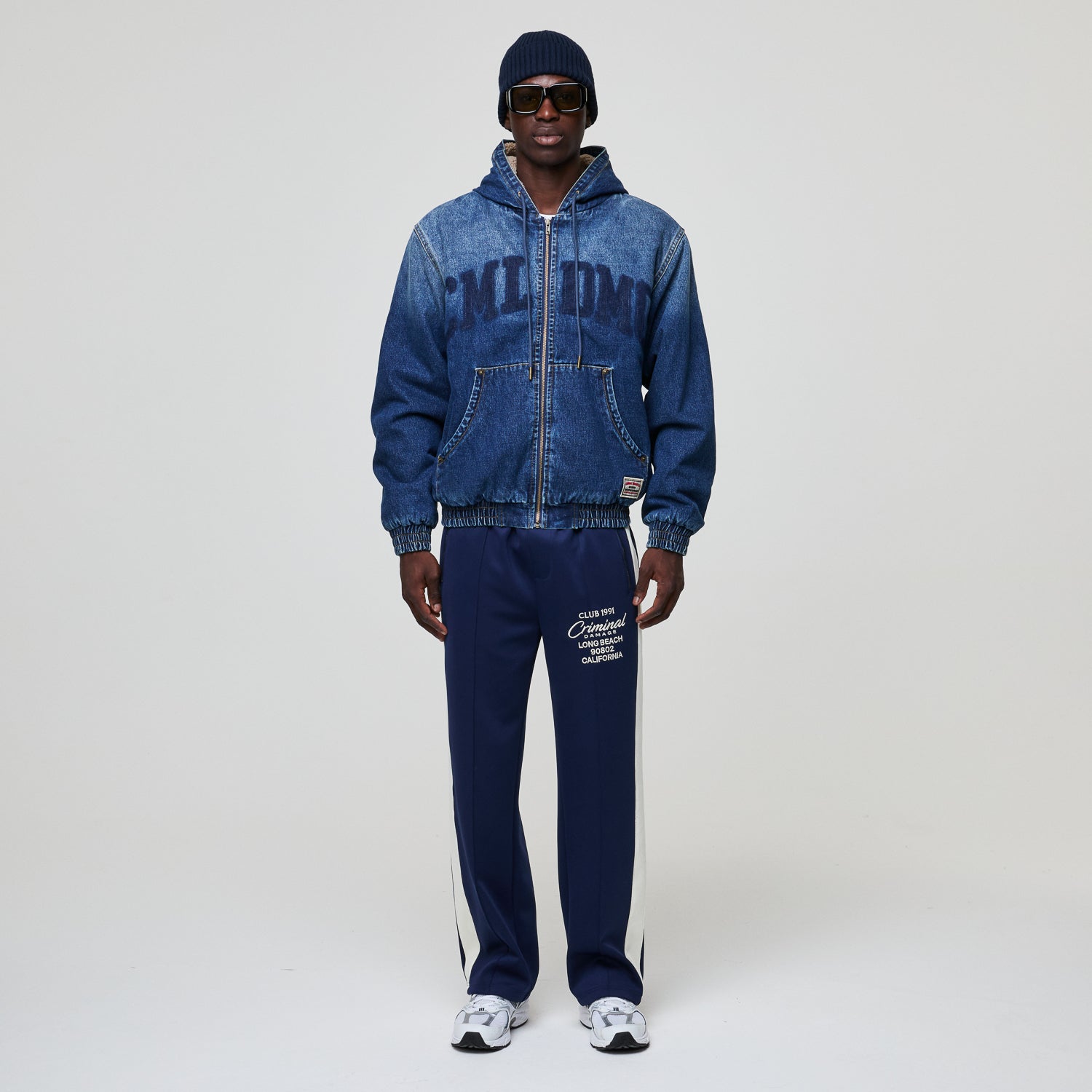 DAVIES DENIM SHERPA HOODED JACKET – Criminal Damage Store