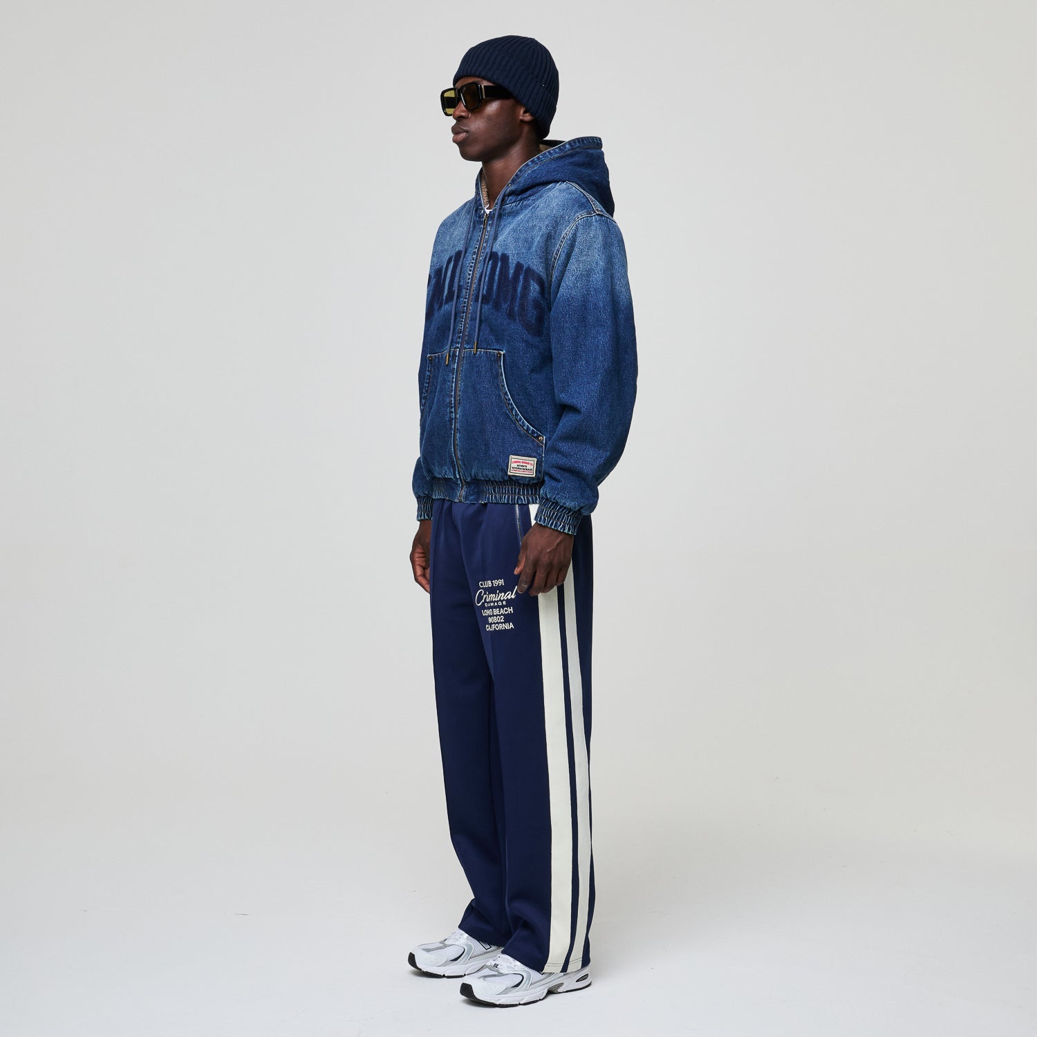 DAVIES DENIM SHERPA HOODED JACKET – Criminal Damage Store
