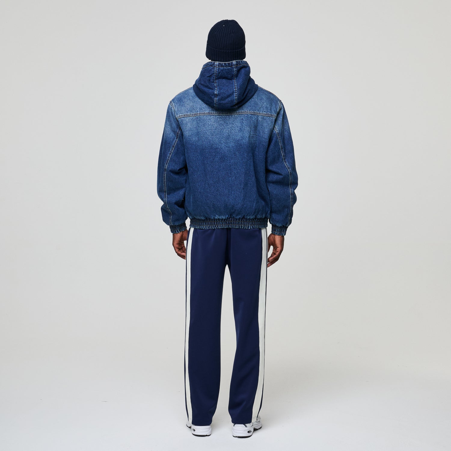 DAVIES DENIM SHERPA HOODED JACKET