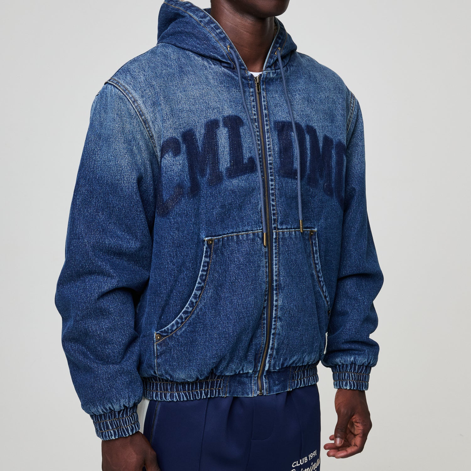 DAVIES DENIM SHERPA HOODED JACKET