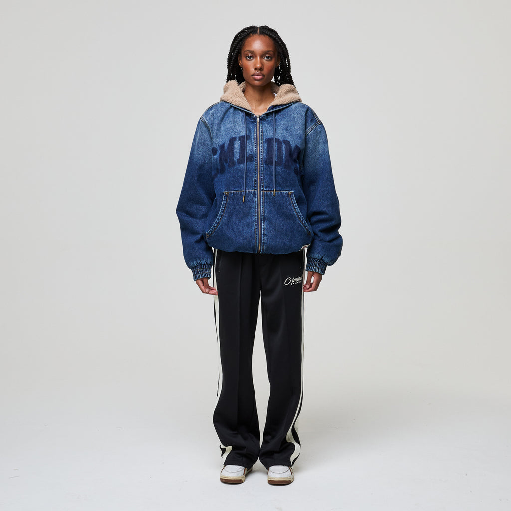 DAVIES DENIM SHERPA HOODED JACKET