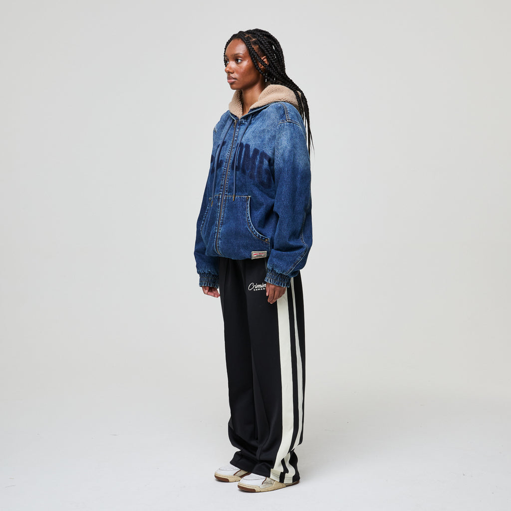 DAVIES DENIM SHERPA HOODED JACKET