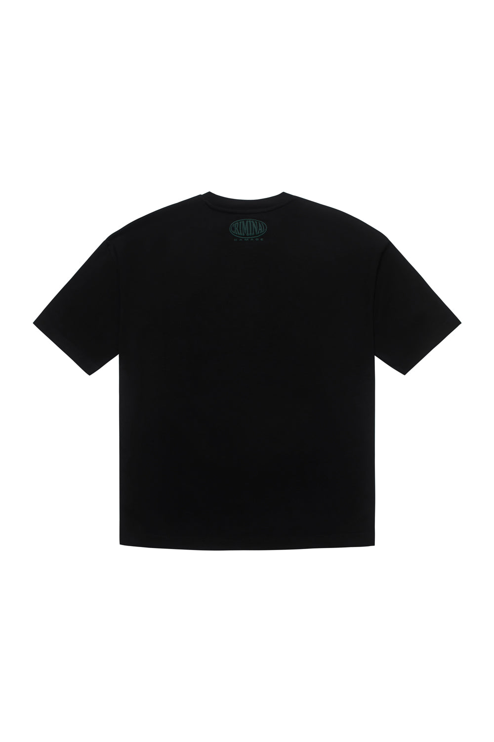 Black Criminal Damage t-shirt on white background