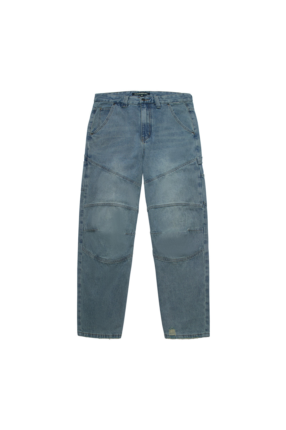 Criminal Damage denim jeans on white background