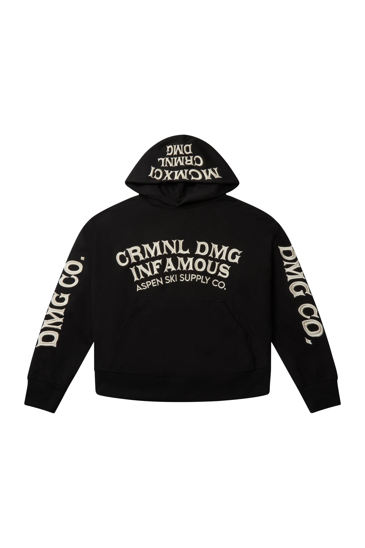 criminal damage hoodie on white background