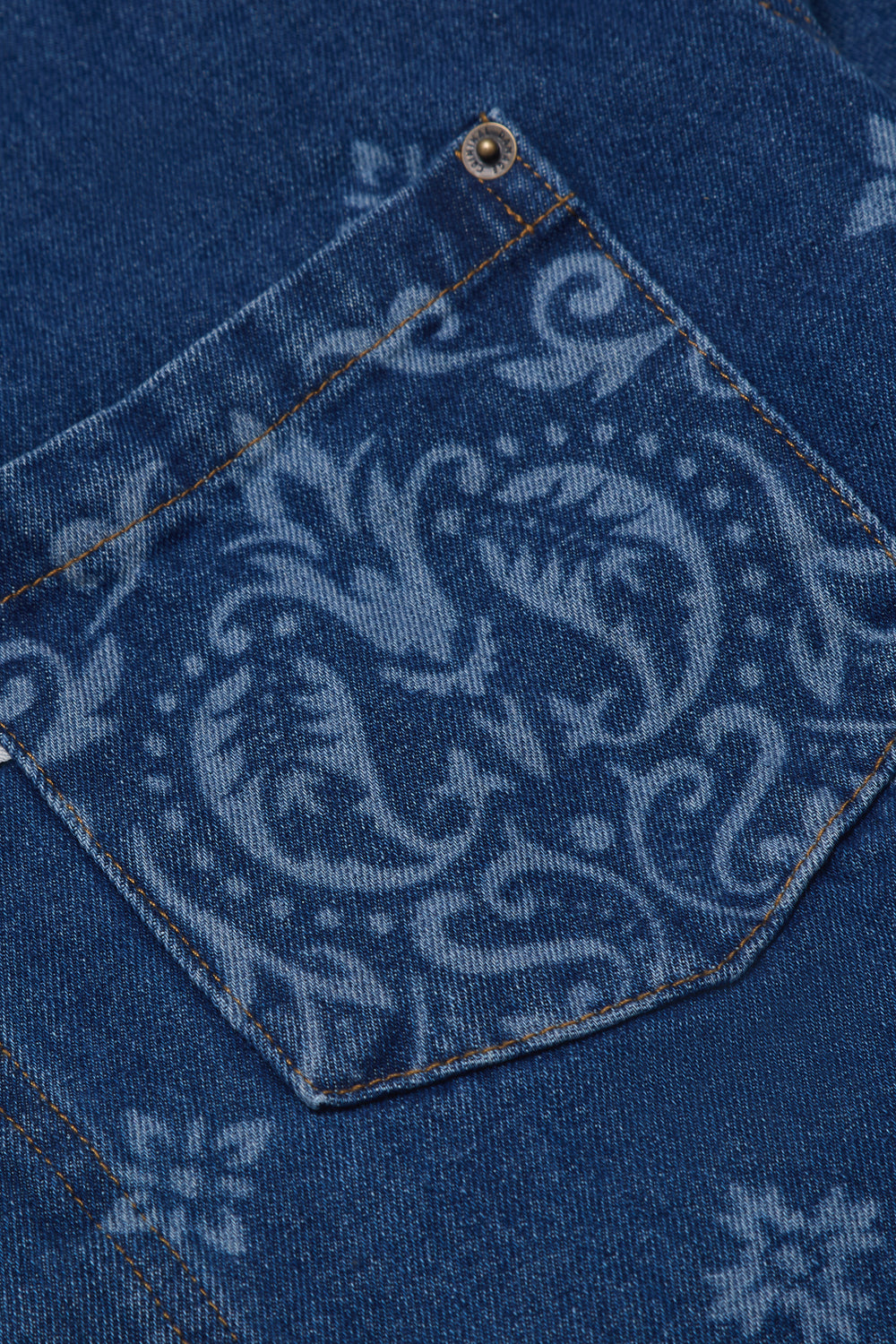 Close up of pocket on Criminal Damage shirt