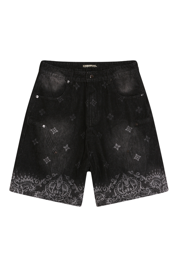 Criminal damage denim shorts