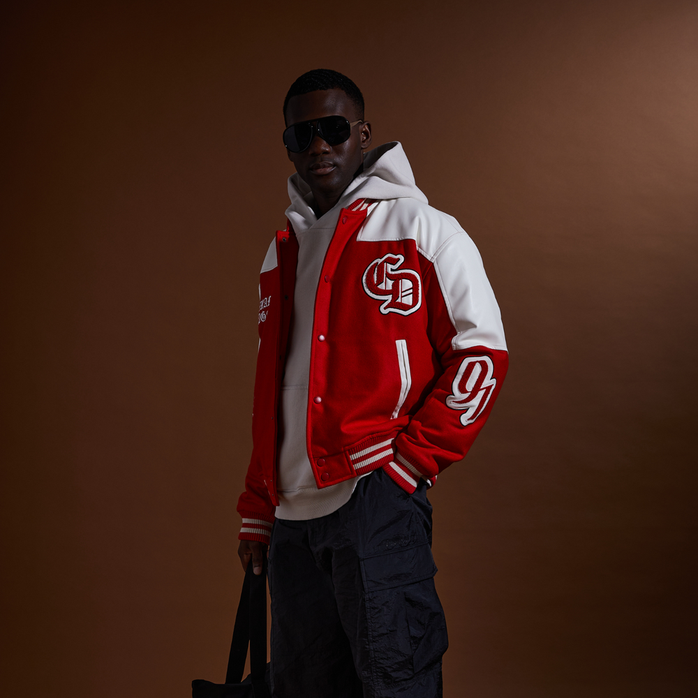 Criminal Damage Vintage Style Panelled Nylon Letterman Bomber Jacket Criminal Damage Store