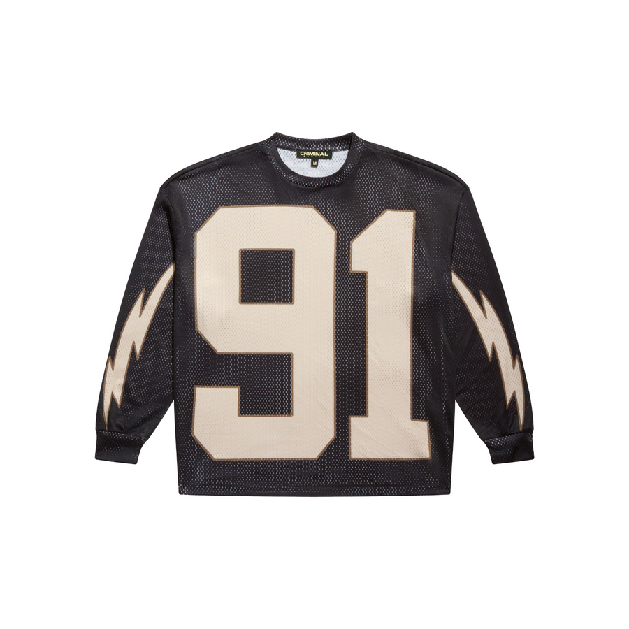 91 MESH LONG SLEEVE VARSITY TOP