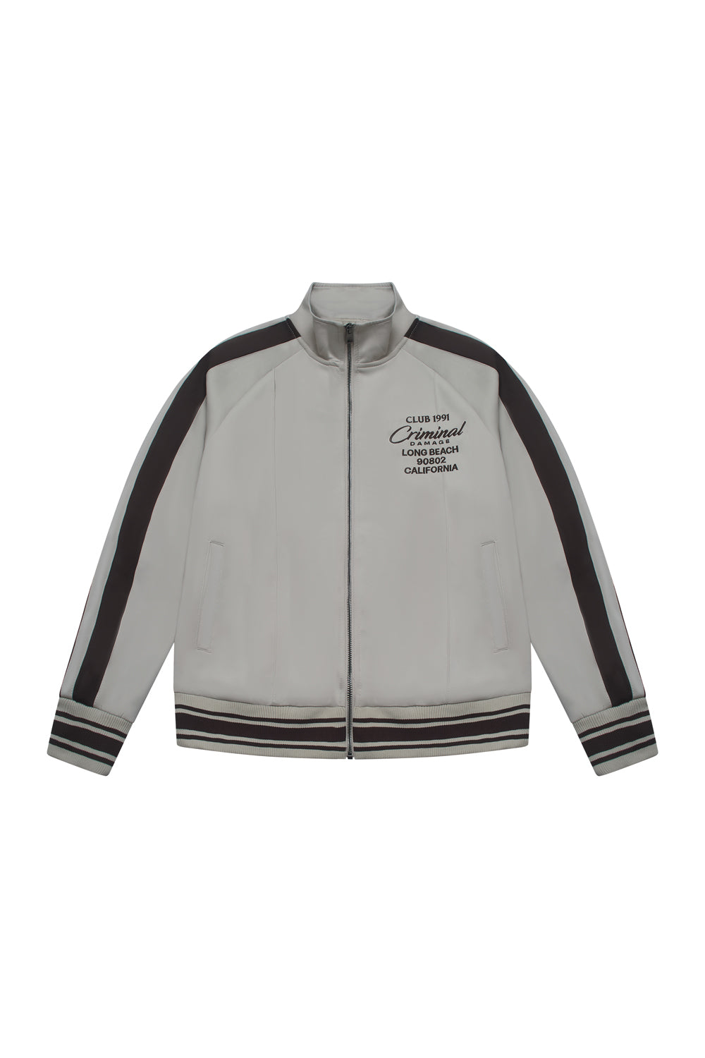 Criminal Damage zip up jacket on a white background