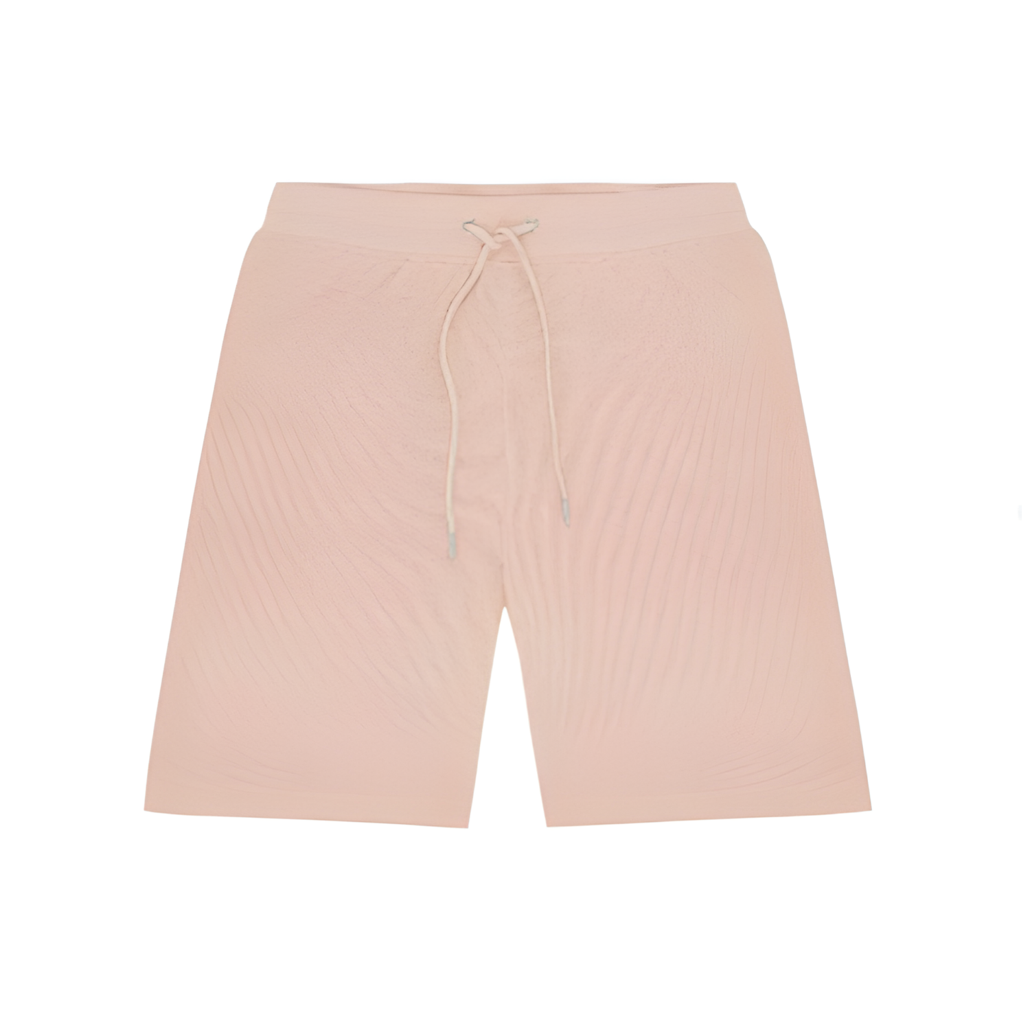 Pink shorts with a drawstring on a white background