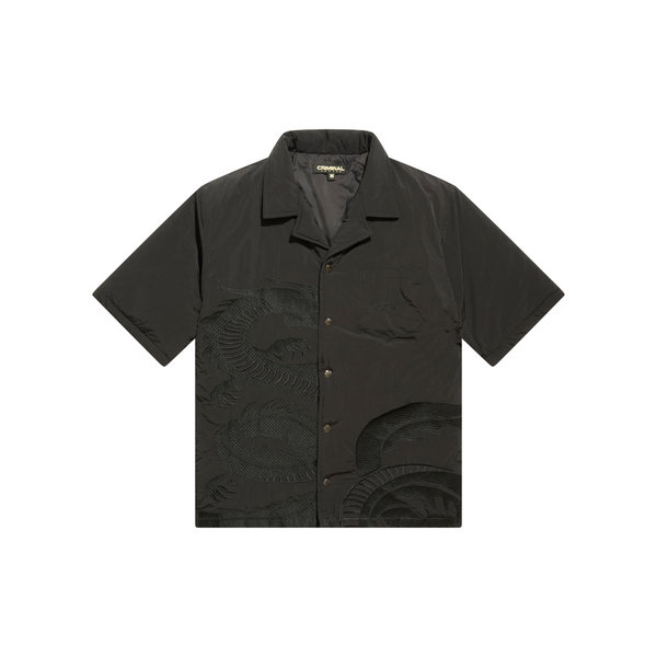 PADDED NYLON DRAGON EMBROIDERED SHIRT