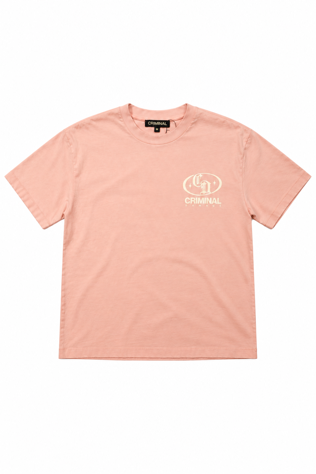 Criminal Damage Sun Fade Logo Mania T-Shirt in washed pink, photo 2