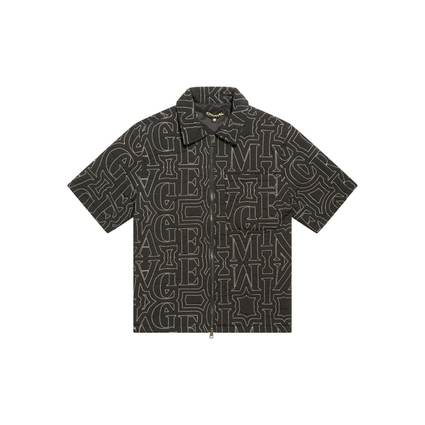 QUILT EMBROIDERY ZIP SHIRT