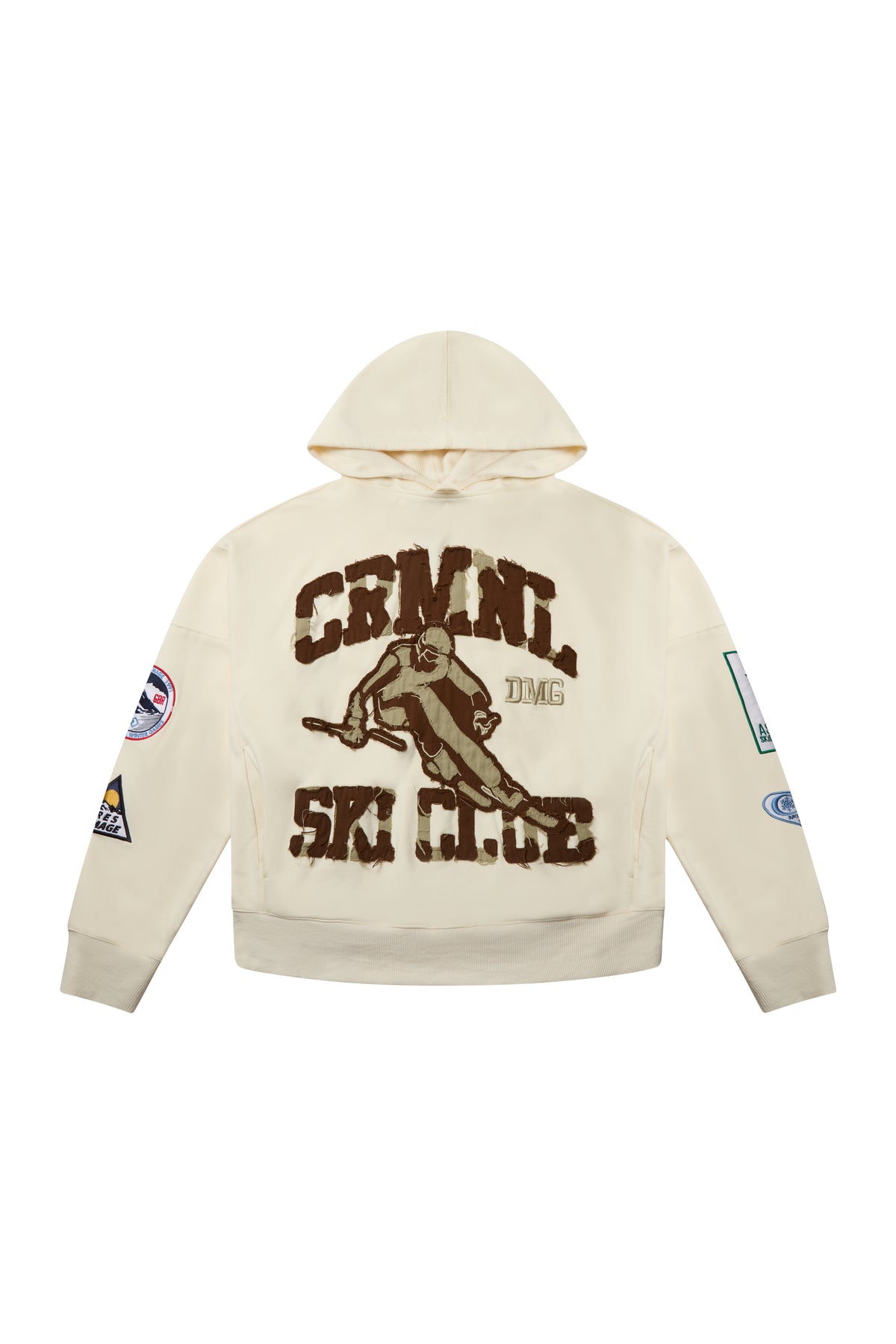Criminal Damage Ski Club Hoodie in off white, photo 1