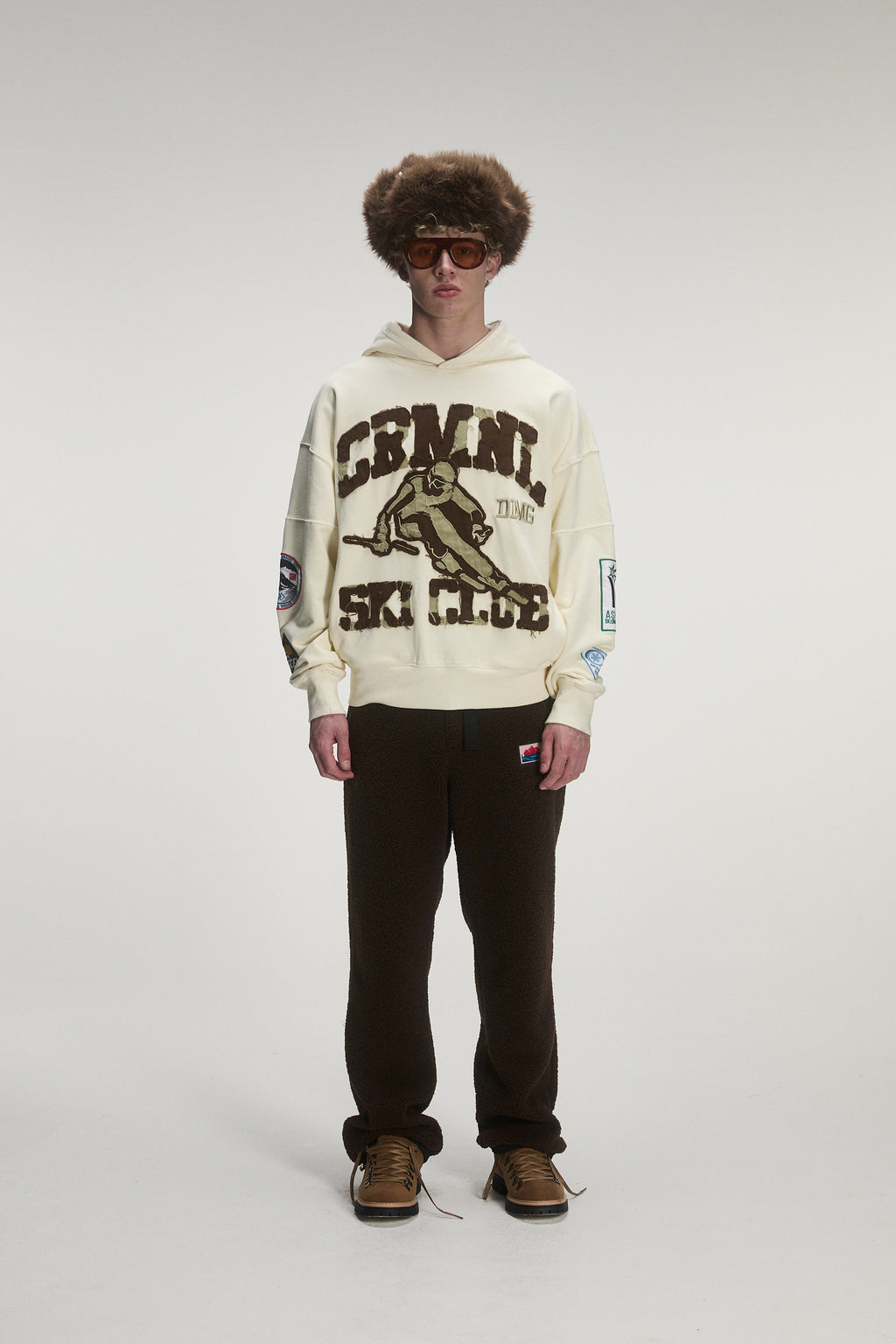 Criminal Damage Ski Club Hoodie in off white, photo 2