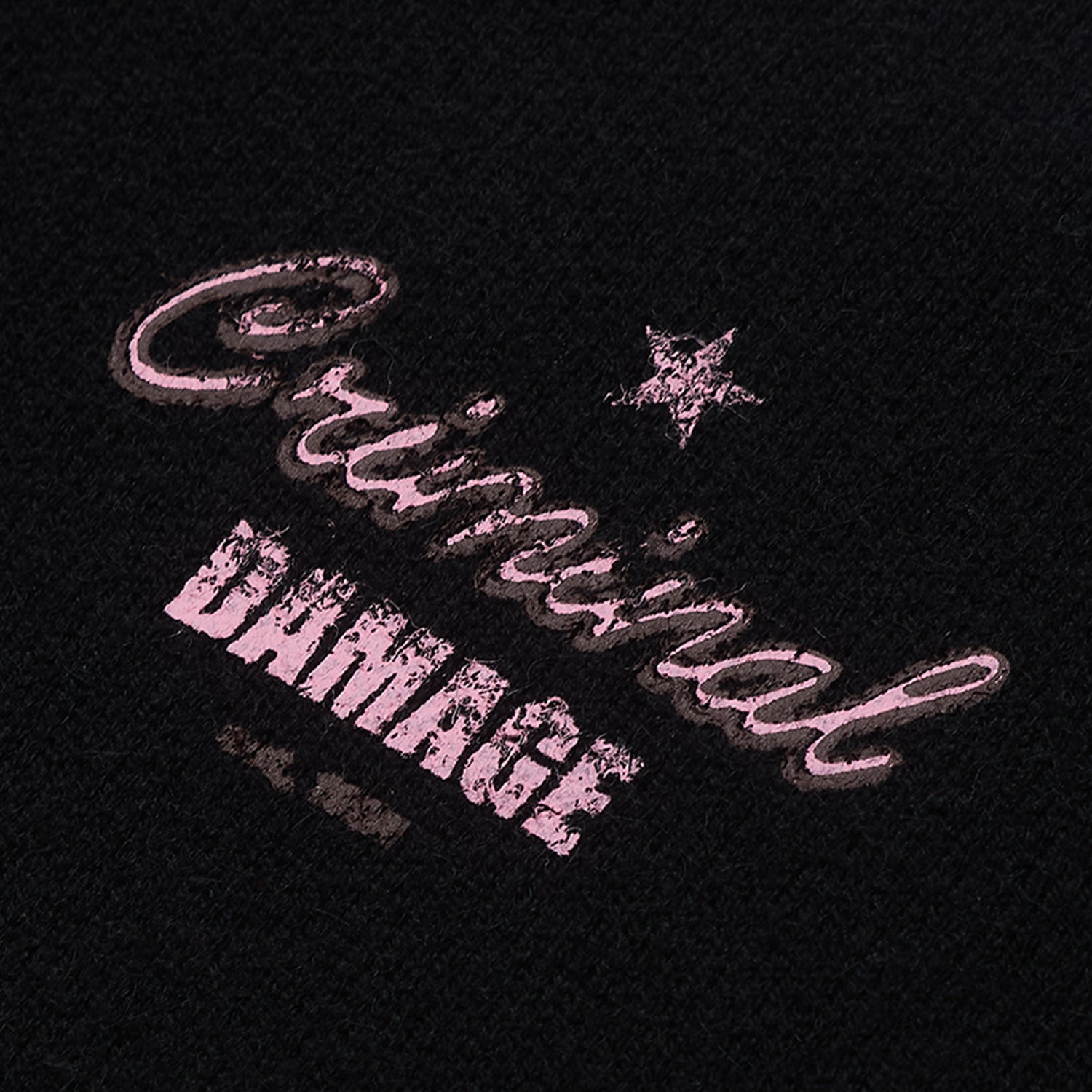 Pink text 'Original Damage' on a black background